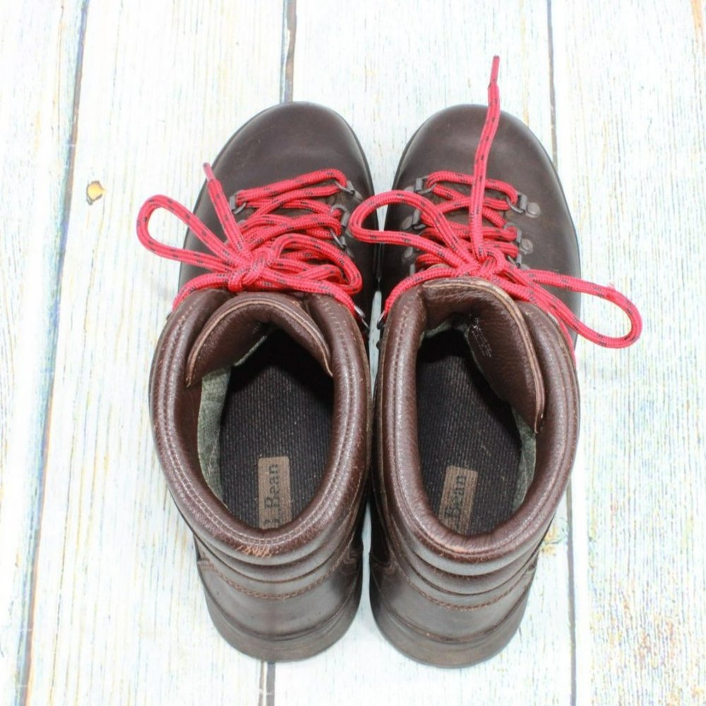 LL Bean Brown Leather Lace Up Gore-Tex Hiking Trail Boots Size 9.5 Wide - Picture 7 of 9